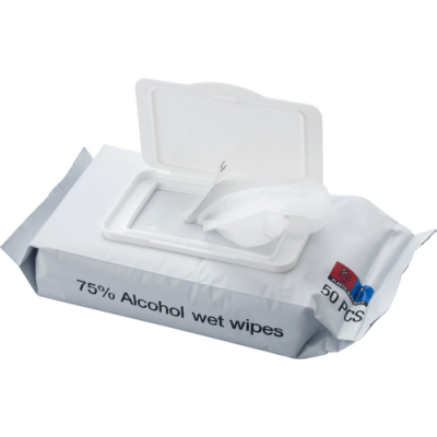 Picture of WET TISSUE (75% ALCOHOL) in White.