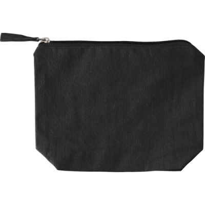 Picture of RECYCLED COTTON COSMETICS BAG in Black.
