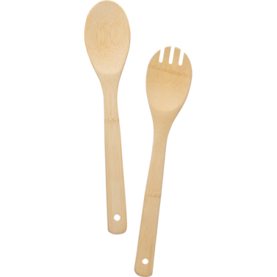 Picture of BAMBOO SALAD CUTLERY in Brown.