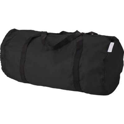 Picture of RPET FOLDING BARREL BAG in Black.