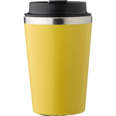 Picture of STAINLESS STEEL METAL TRAVEL MUG (350ML) in Yellow