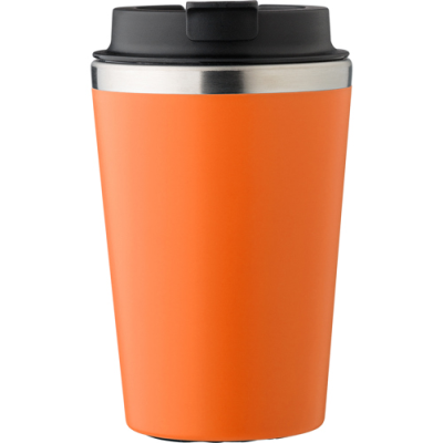 Picture of STAINLESS STEEL METAL TRAVEL MUG (350ML) in Orange