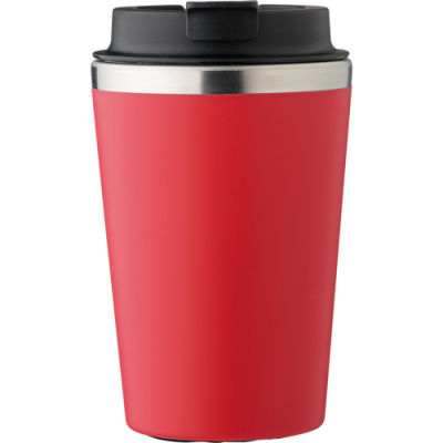 Picture of STAINLESS STEEL METAL TRAVEL MUG (350ML) in Red