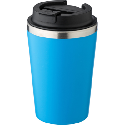 Picture of STAINLESS STEEL METAL TRAVEL MUG (350ML) in Light Blue