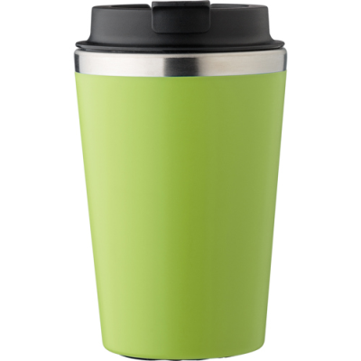 Picture of STAINLESS STEEL METAL TRAVEL MUG (350ML) in Lime.