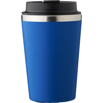 Picture of STAINLESS STEEL METAL TRAVEL MUG (350ML) in Cobalt Blue.