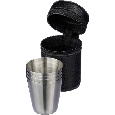 Picture of STAINLESS STEEL METAL SHOT GLASSES (4PC) in Black