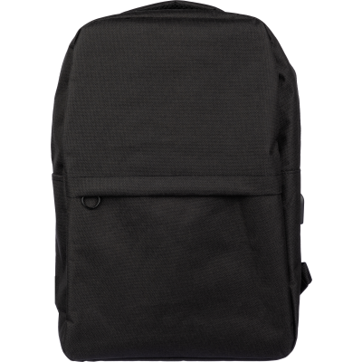 Picture of RPET BACKPACK RUCKSACK in Black.