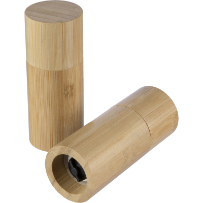 Picture of BAMBOO SPICE MILL SET (2PC) in Brown