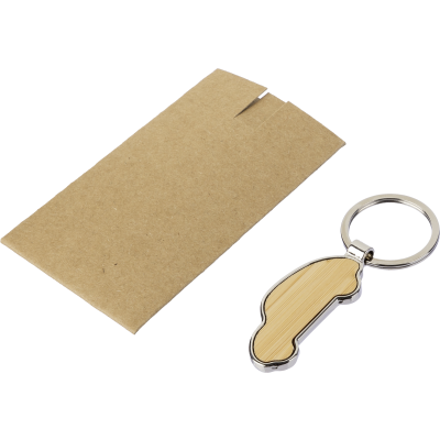 Picture of CAR KEY HOLDER KEYRING in Brown