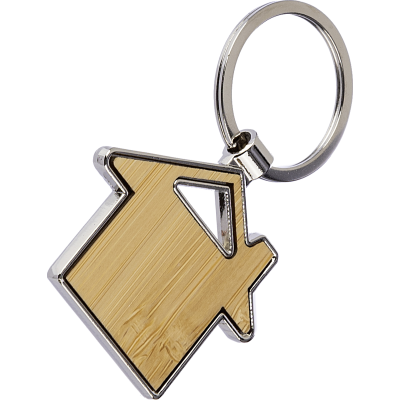 Picture of HOUSE KEY HOLDER KEYRING in Brown