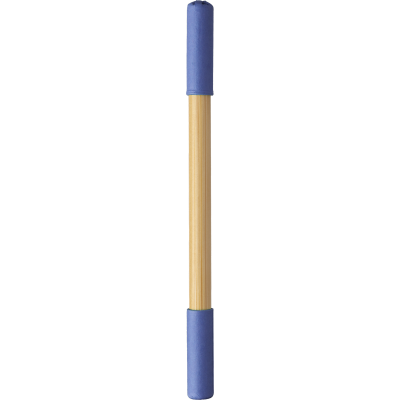 Picture of BAMBOO ENDLESS PENCIL AND BALL PEN in Cobalt Blue.