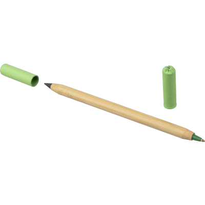 Picture of BAMBOO ENDLESS PENCIL AND BALL PEN in Pale Green