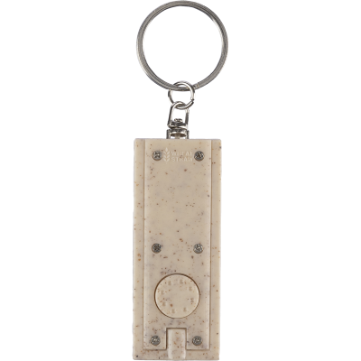 Picture of WHEAT STRAW KEY HOLDER KEYRING in Brown