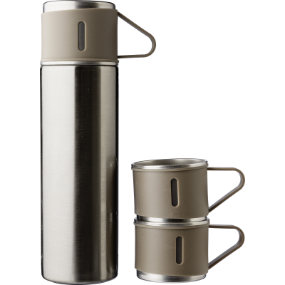 Picture of STAINLESS STEEL METAL BOTTLE & CUP SET in Silver