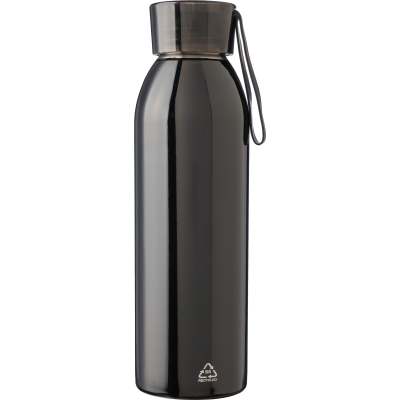 Picture of STAINLESS STEEL METAL SINGLE-WALLED BOTTLE (650ML) in Black