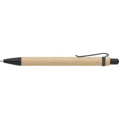 Picture of THE HADLEIGH - BAMBOO BALL PEN in Black.