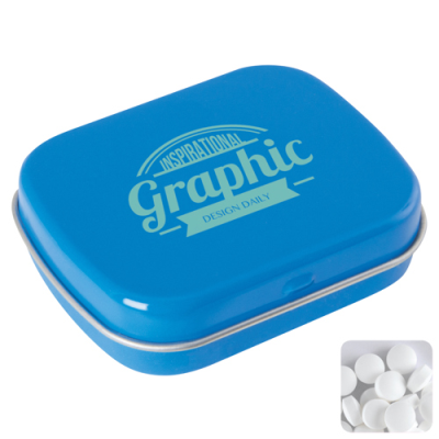 Picture of THE LANGHAM - FLAT HINGED TIN with Dextrose Mints in Light Blue