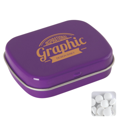 Picture of THE LANGHAM - FLAT HINGED TIN with Dextrose Mints in Purple.