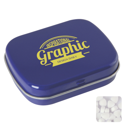 Picture of FLAT HINGED TIN with Sugar Free Mints in Blue