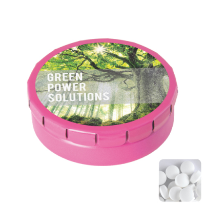 Picture of ROUND CLICK TIN with Dextrose Mints in Pink