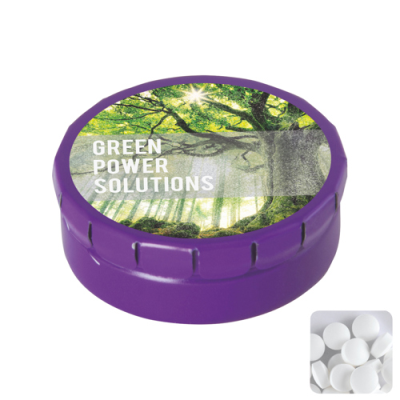 Picture of ROUND CLICK TIN with Dextrose Mints in Purple