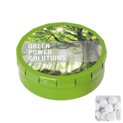 Picture of ROUND CLICK TIN with Dextrose Mints in Pale Green