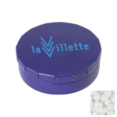 Picture of ROUND CLICK TIN with Sugar Free Mints in Blue