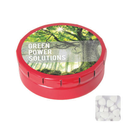 Picture of ROUND CLICK TIN with Sugar Free Mints in Red