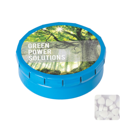 Picture of ROUND CLICK TIN with Sugar Free Mints in Light Blue