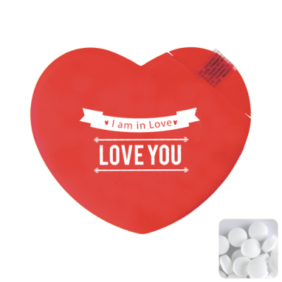 Picture of HEART MINTS CARD with Sugar Free Mints in Red.