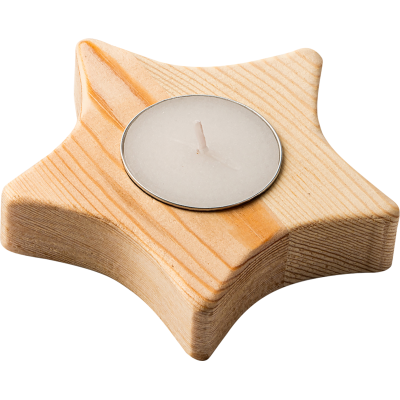 Picture of WOOD STAR CANDLE in Brown