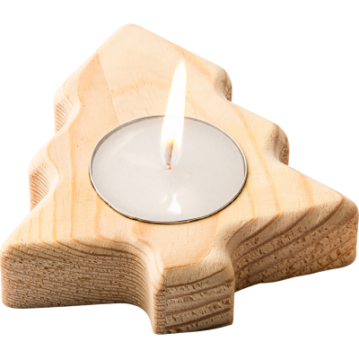 Picture of WOOD TREE CANDLE in Brown.