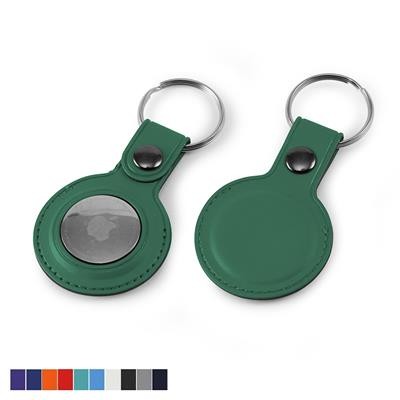 Picture of PORTO FINE GRAIN RPET AIRTAG DELUXE KEYRING.