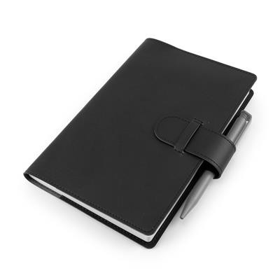 Picture of BLACK PORTO FINE GRAIN RPET FLEXI NOTE BOOK JACKET