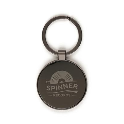 Picture of ROUND GUN METAL KEYRING