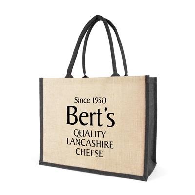 Picture of LARGE COLOUR TRIM HALTON SHOPPER in Black