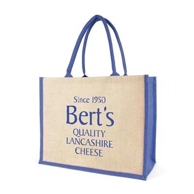 Picture of LARGE COLOUR TRIM HALTON SHOPPER in Blue