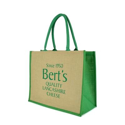 Picture of LARGE COLOUR TRIM HALTON SHOPPER in Green