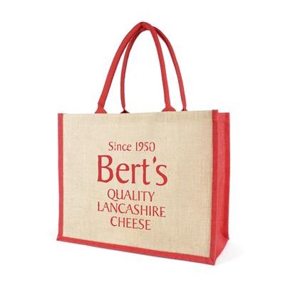 Picture of LARGE COLOUR TRIM HALTON SHOPPER in Red