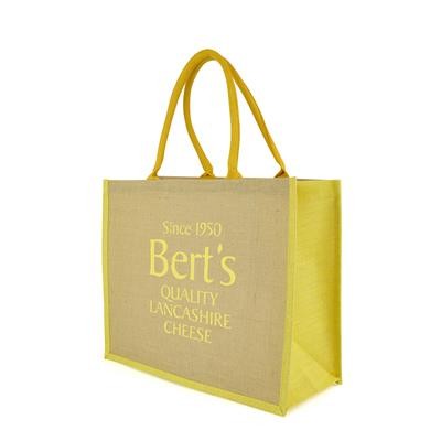 Picture of LARGE COLOUR TRIM HALTON SHOPPER in Yellow