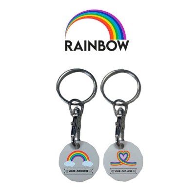 Picture of RAINBOW PLASTIC TROLLEY COIN.