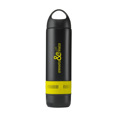 Picture of BOTTLEBEATZ STAINLESS STEEL METAL 2-IN-1 THERMOSFLASK SPEAKER in Yellow.