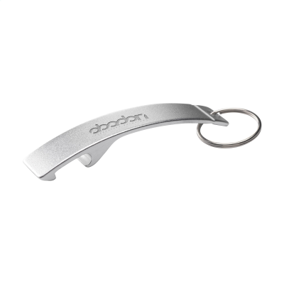 Picture of ALUMINIUM METAL OPENER GRS RECYCLED KEYRING in Silver