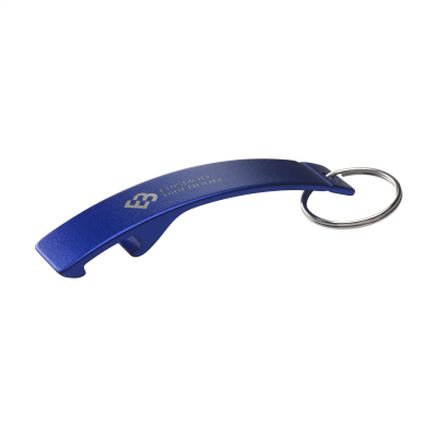 Picture of ALUMINIUM METAL OPENER GRS RECYCLED KEYRING in Blue