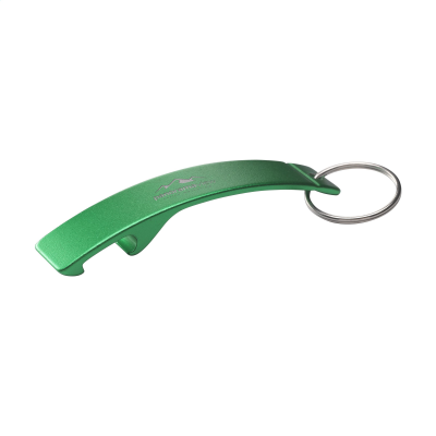 Picture of ALUMINIUM METAL OPENER GRS RECYCLED KEYRING in Green