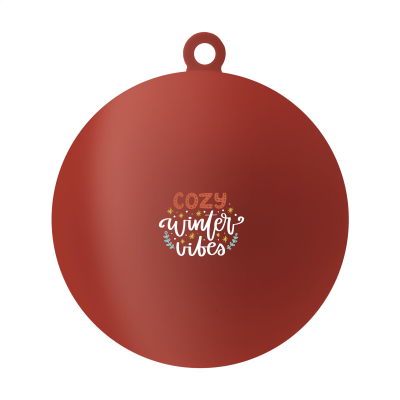 Picture of CHRISTMAS BAUBLE Ø 7 CM RECYCLED PP - MADE in Europe in Red.