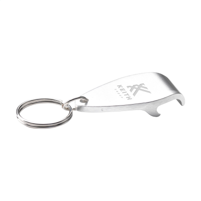 Picture of CARRERA GRS RECYCLED ALUMINIUM METAL OPENER  &  KEYRING in Silver