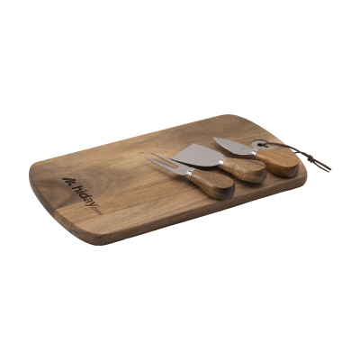 Picture of CHEESE PLATTER SET 4-PCS in Brown