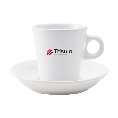 Picture of BURANO 200 ML MUG AND SAUCER in White.